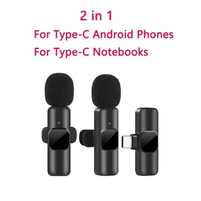 Xiaolo Wireless Lavalier Microphone – Mini Audio Recorder for iPhone, Android & More