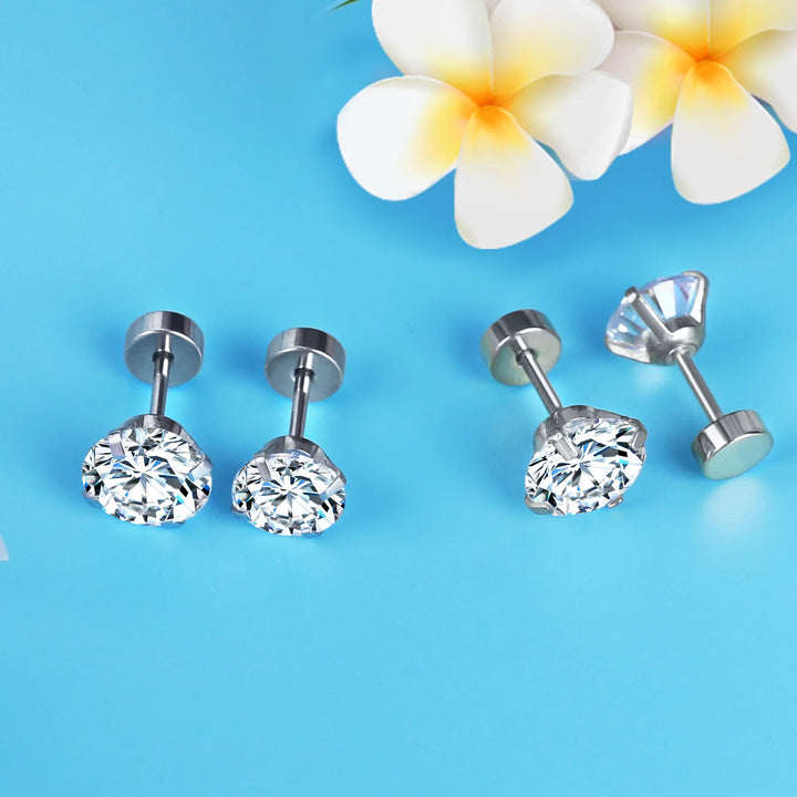 Stainless Steel Earrings with Crystal Stone – Shine & Durability